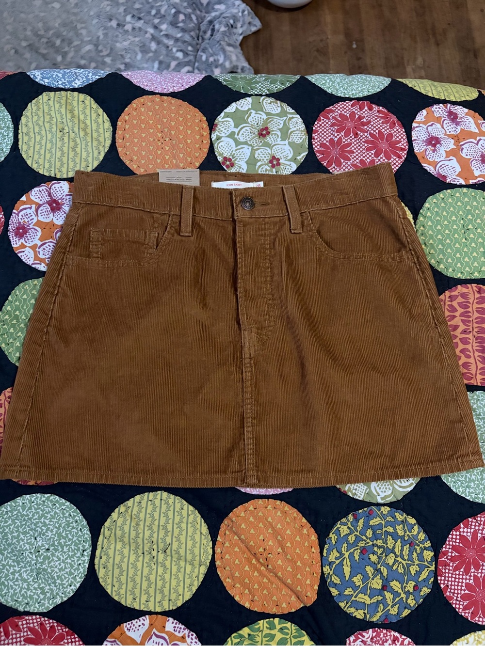 Levi's Corduroy Mini Skirt in Chestnut Brown
